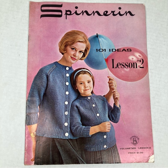 Spinnerin 101 Raglan Sweater Ideas Lesson 2 Volume 309 VTG 1963 - Picture 2 of 8